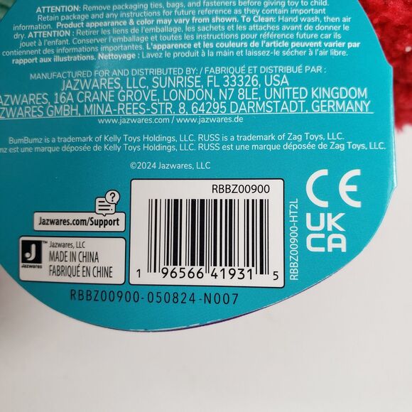 BUM BUMZ by Russ Jazwares Misty The Red Mitten 7.5" SkiLodgeBumz New - Picture 9 of 16